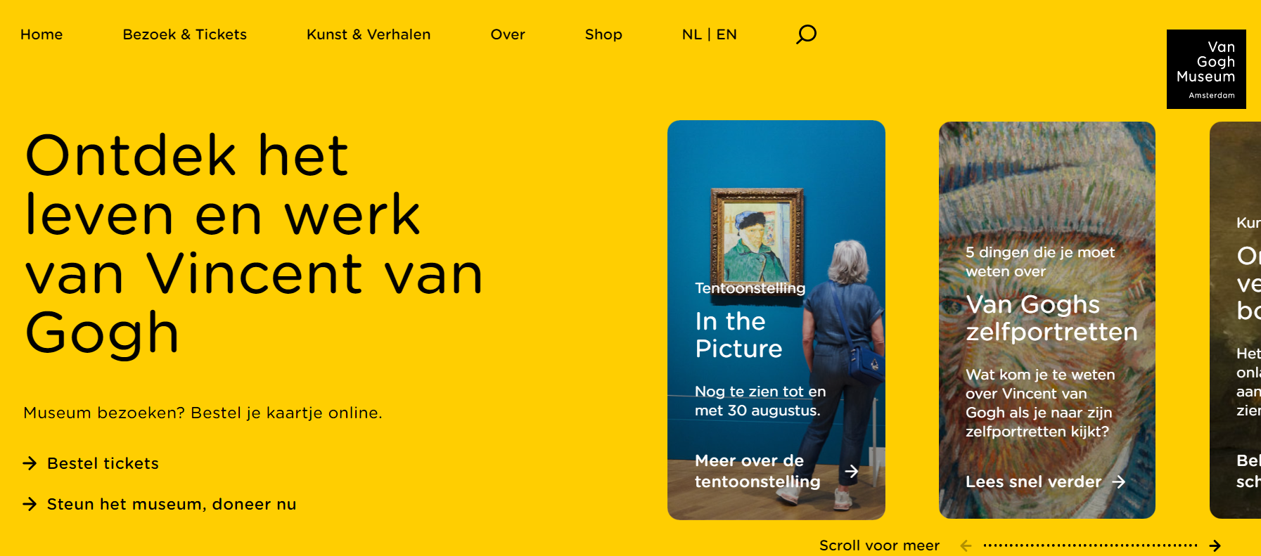 Van Gogh museum screenshot website